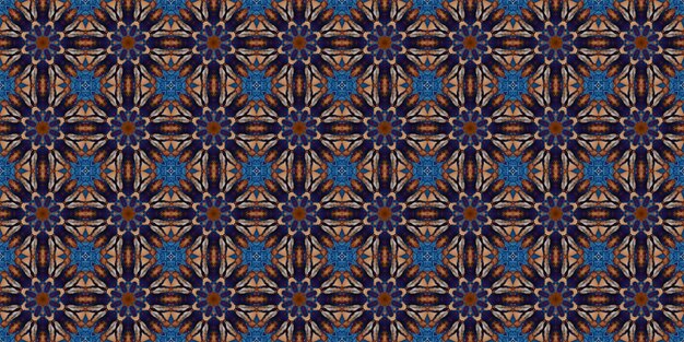 Seamless pattern of geometric flowers Space texture
