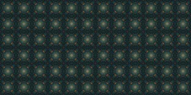 Seamless pattern of geometric shapes in green and black colors