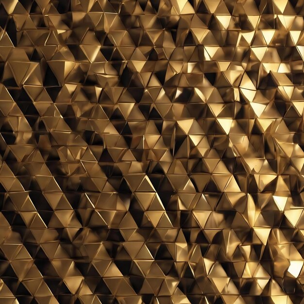 Seamless pattern of golden triangles abstract background for design