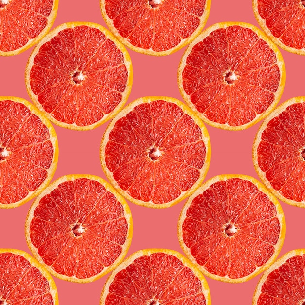 Seamless pattern of grapefruit slices pattern