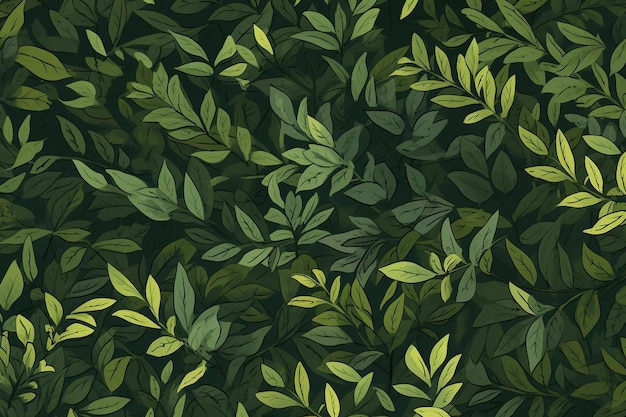 a seamless pattern of green leaves and branches with the words green on them.