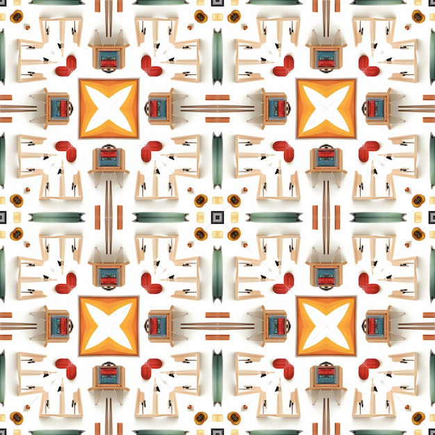 Seamless pattern illustration in traditional style like Portuguese tiles