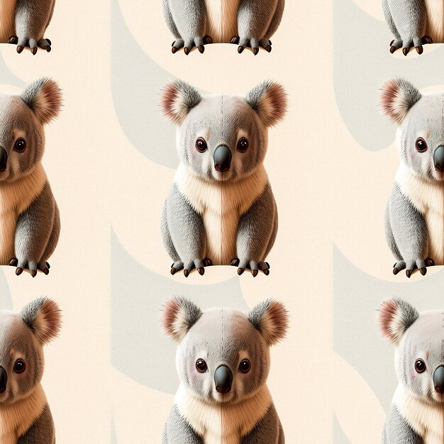 A seamless pattern of koala