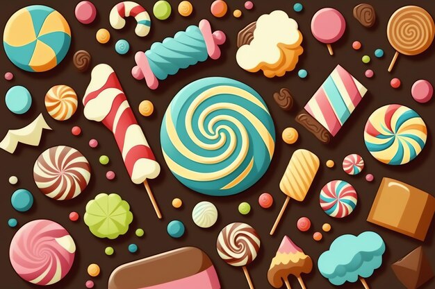 Photo seamless pattern of lollipops background