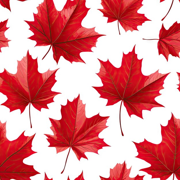 Seamless Pattern of Maple Leaf