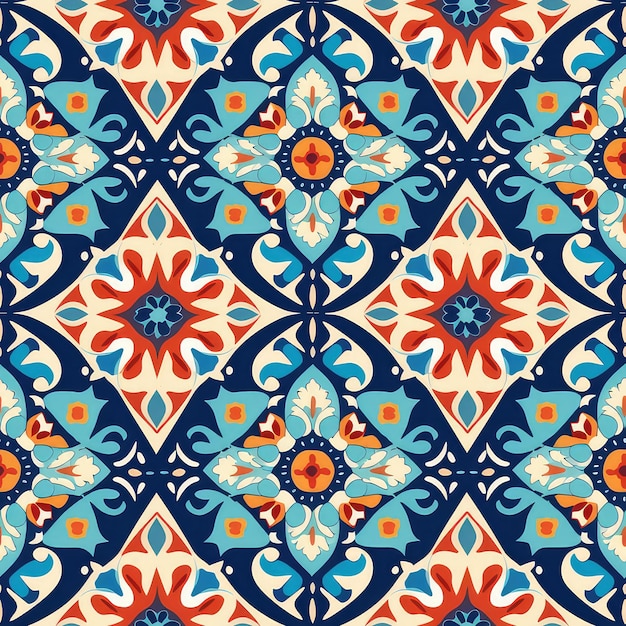 Photo seamless pattern middle eastern motifs fusion ethnic handmade ornament fabric wallpaper background