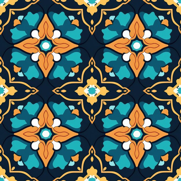 Photo seamless pattern middle eastern motifs fusion ethnic handmade ornament fabric wallpaper background