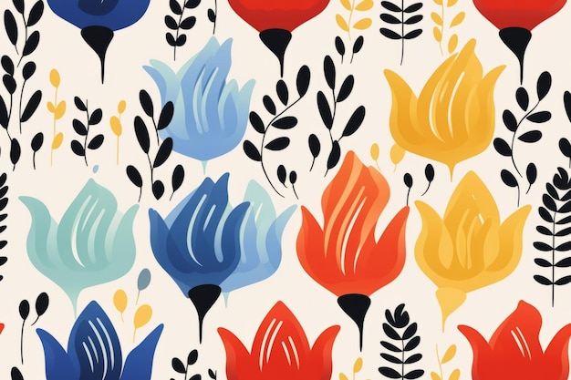 북유럽 꽃 현대 추상 디자인의 완벽 한 패턴
