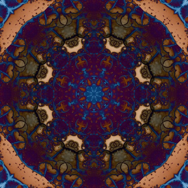 Фото Бесшовный узор из геометрических цветов космическая текстура калейдоскоп