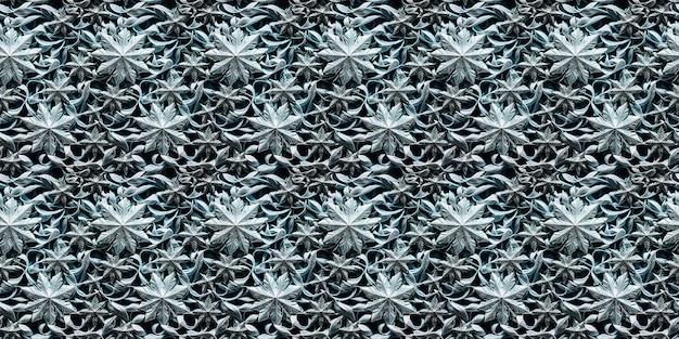 사진 실버 스노우플레이크의 원활한 패턴 겨울 배경