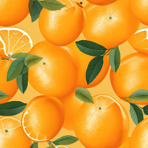 Seamless Pattern of Oranges