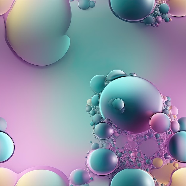 Seamless pattern in pastel colors from soap balls bubbles