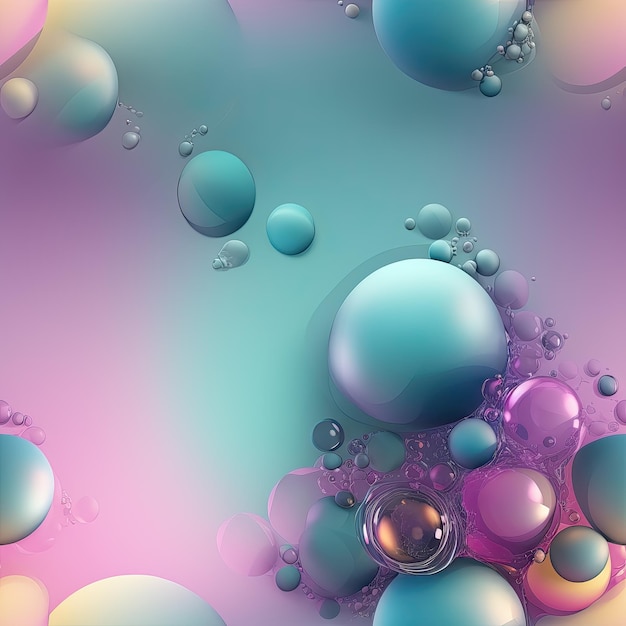 Seamless pattern in pastel colors from soap balls bubbles