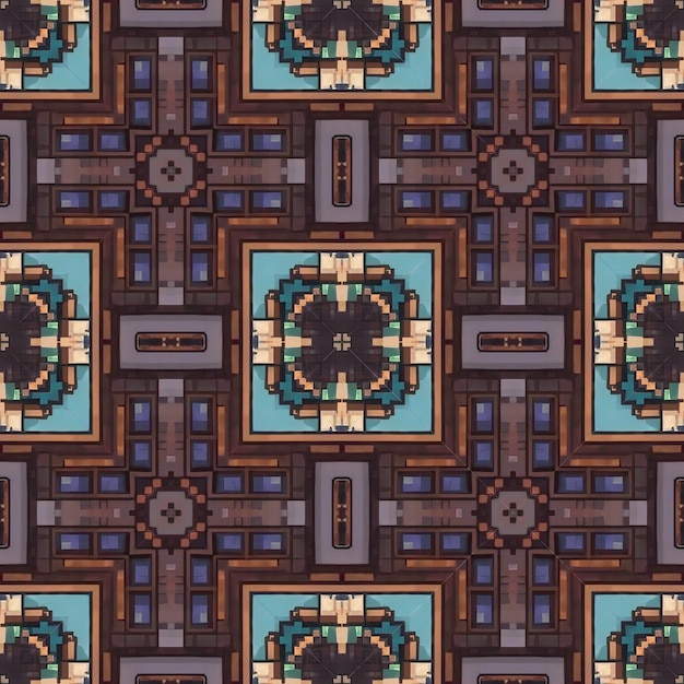 Seamless pattern Patchwork texture Weaving Traditional ornament Tribal motif