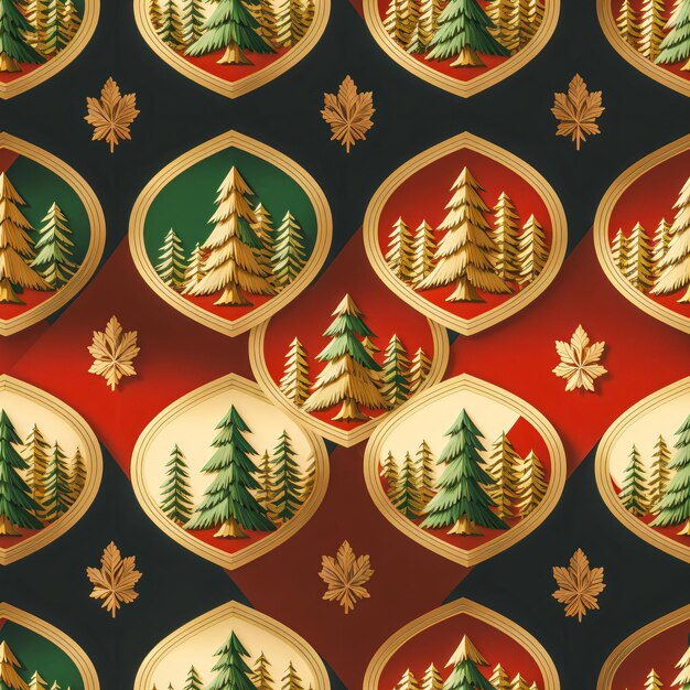 a seamless pattern of pine trees