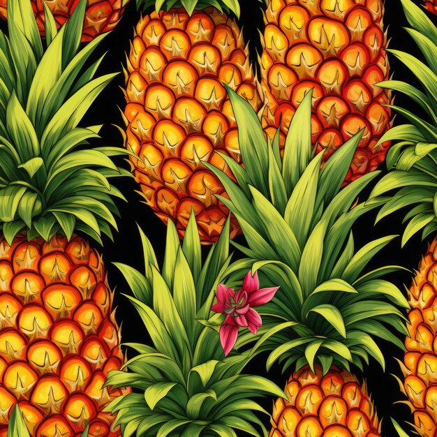 Photo seamless pattern of pineapple