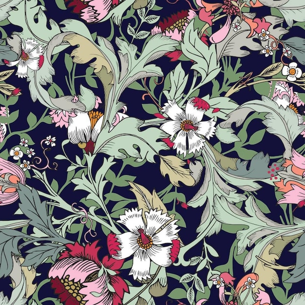 бесшовный рисунок печати текстиль цветочный дизайн искусство иллюстрация ткани