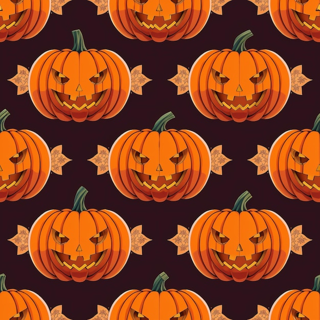 A seamless pattern of pumpkins halloween inspired