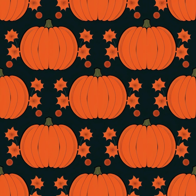 A seamless pattern of pumpkins halloween inspired