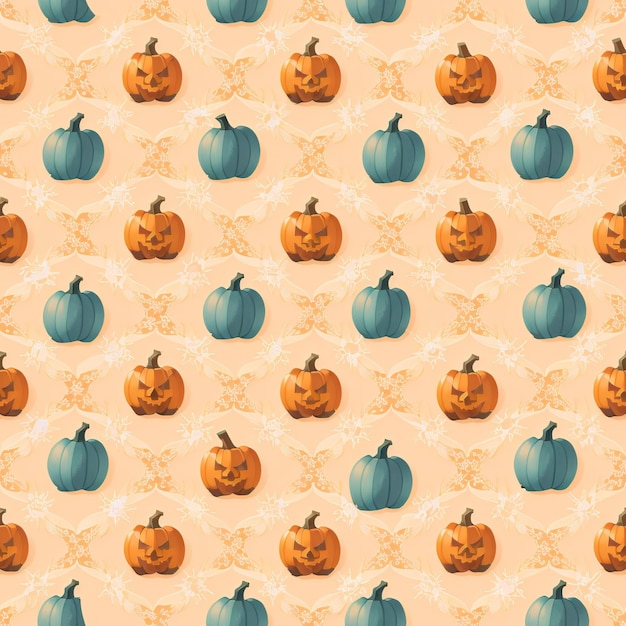 A seamless pattern of pumpkins halloween inspired