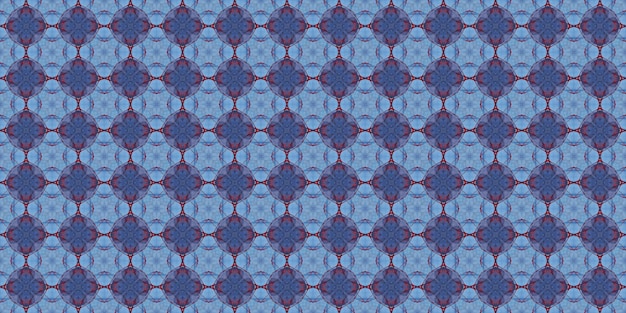 seamless pattern of purple flowers on a blue background.