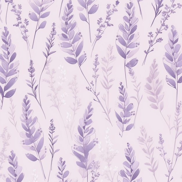 Photo a seamless pattern of purple flowers on a pink background.