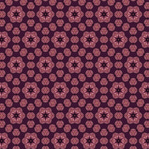 Seamless pattern of purple flowers on a purple background