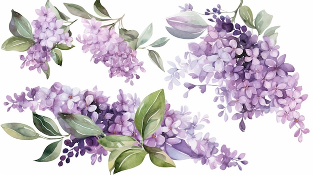 A seamless pattern of purple flowers with the word lilac on the bottom.