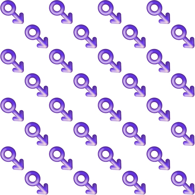 Seamless pattern of purple male gender symbol