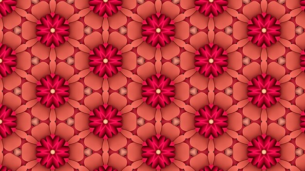 seamless pattern of red flowers on a red background.