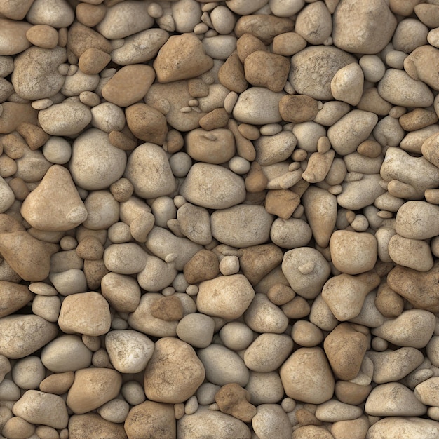 A seamless pattern of rocks and pebbles.