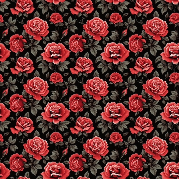 Seamless pattern of rose flower