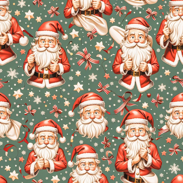 a seamless pattern of santa claus