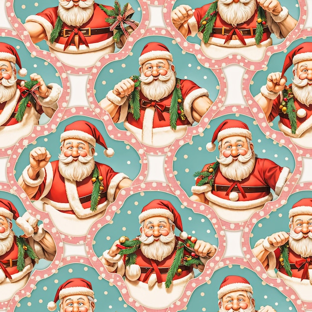 a seamless pattern of santa claus