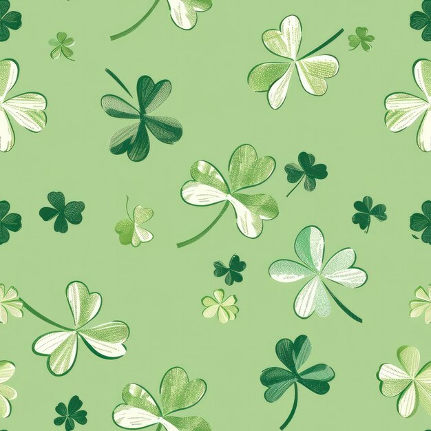 Seamless pattern Shamrock St Patricks Day concept