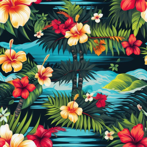 Photo seamless pattern of shirt hawaii style