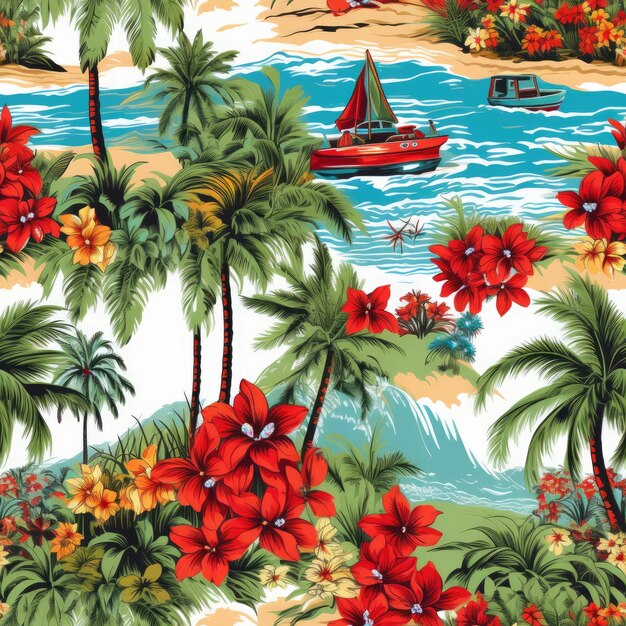 Photo seamless pattern of shirt hawaii style