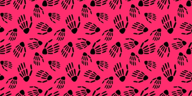 Seamless pattern of Skeleton handVector