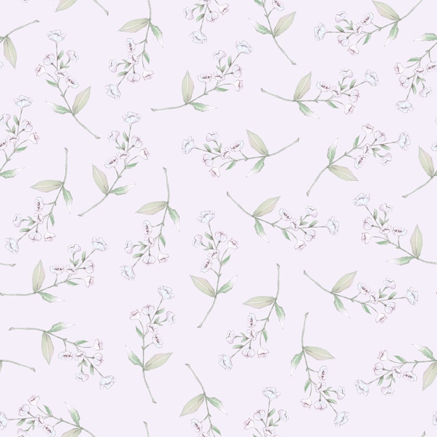 Seamless pattern. Spring delicate flowers. Digital printing.