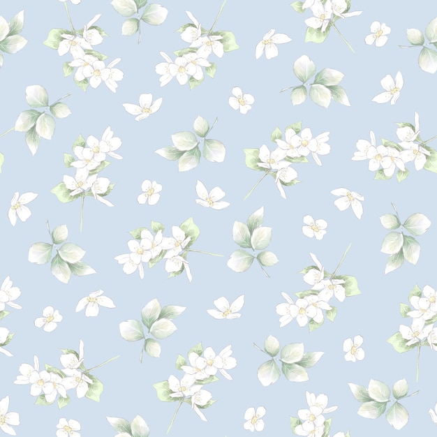 Seamless pattern. Spring delicate flowers. Digital printing.