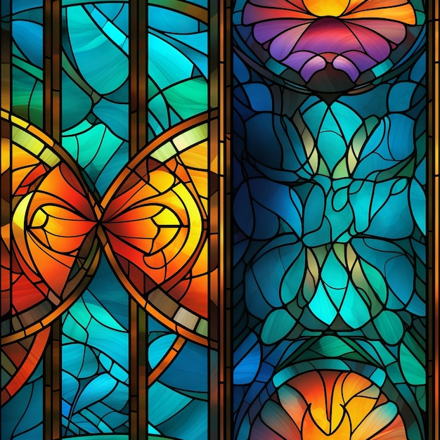 seamless pattern stained glass background