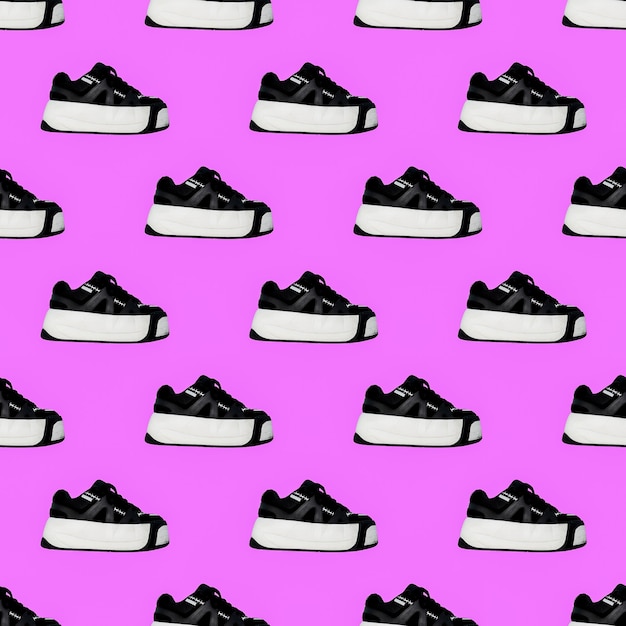 Seamless pattern. Stylish platform shoes. Use for t-shirt, greeting cards, wrapping paper, posters, fabric print.