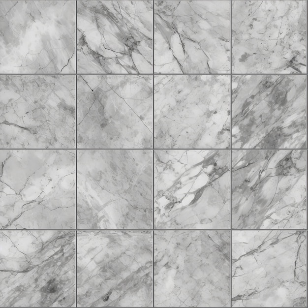 Seamless pattern texture of gray marble tiles AI Generation