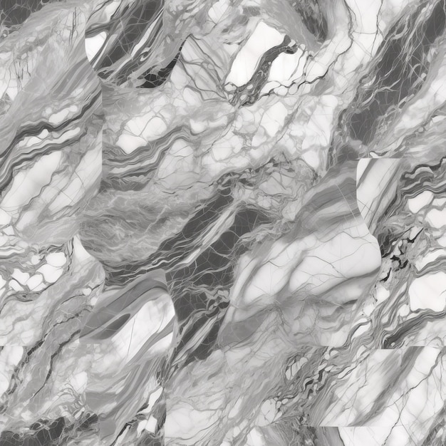 Seamless pattern texture of gray marble tiles AI Generation