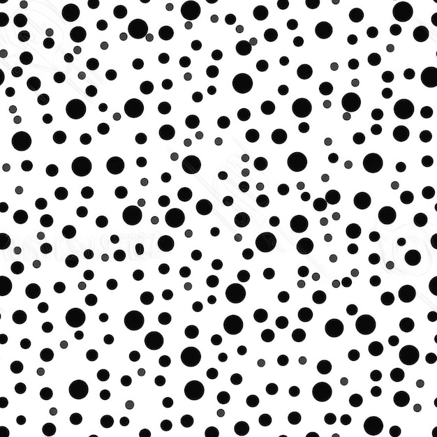 Seamless pattern in textured style of black ink dots