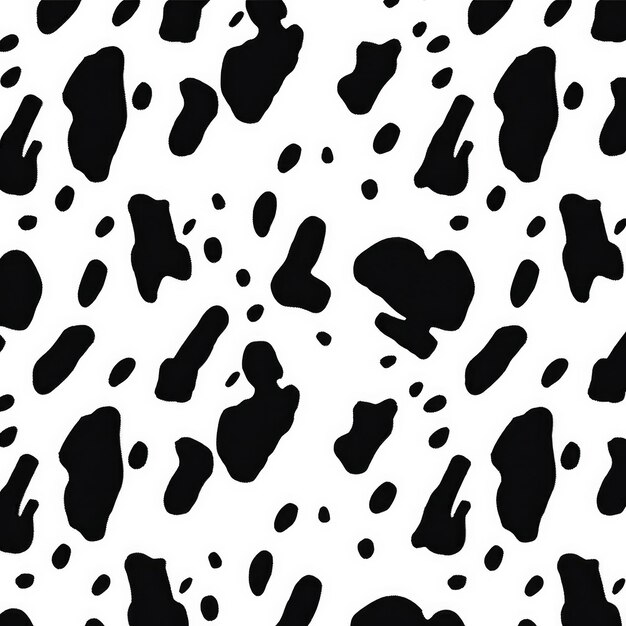 Seamless pattern in textured style of black ink dots