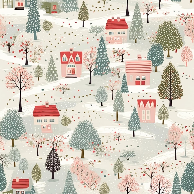 Seamless pattern tileable christmas holiday country dots print english countryside cottage for wallpaper wrapping paper scrapbook fabric and product design inspiration