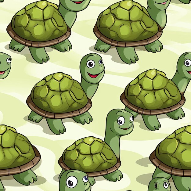 Photo seamless pattern of turtle cartoon