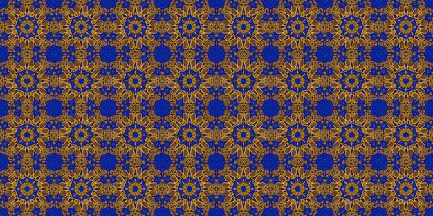 Seamless pattern Ukrainian pattern Blue yellow