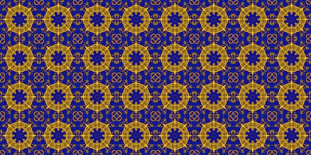 Seamless pattern Ukrainian pattern Blue yellow